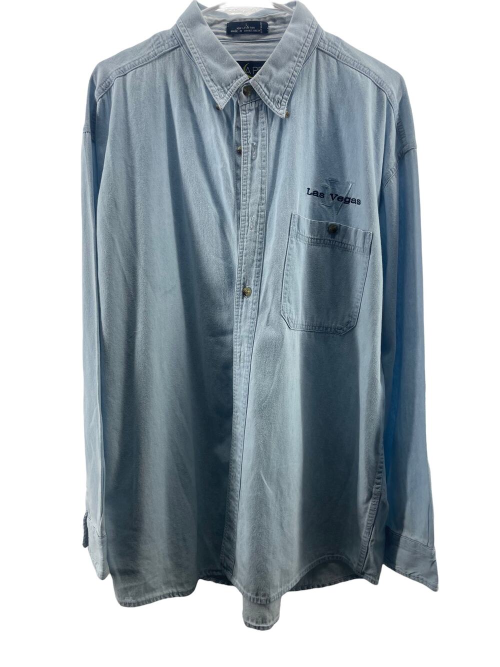 Luna Pier Blue & White Striped Button Down Shirt Women's Size Large